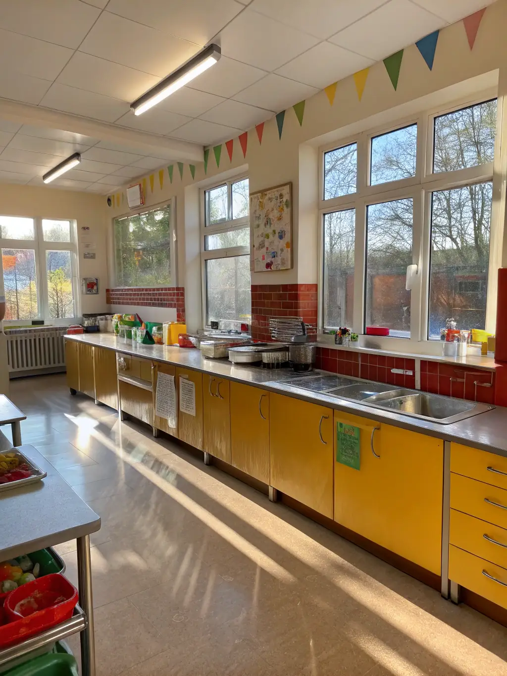 A high-quality photograph showcasing a spotless kitchen after a standard cleaning service, emphasizing the cleanliness of countertops and appliances.